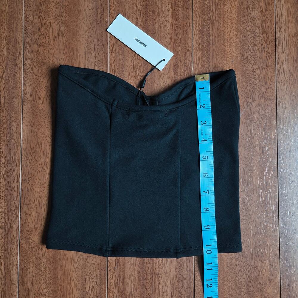 Joah Brown Strapless Bustier Tube Top Sueded Onyx Black Size XS/Small Size NWT - Picture 4 of 6